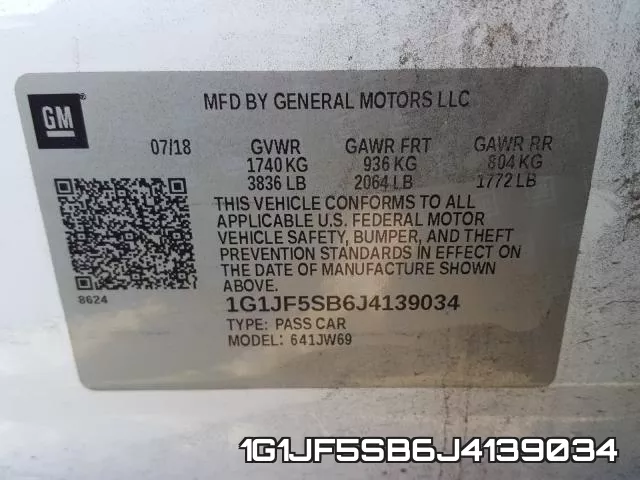 1G1JF5SB6J4139034 фото 2