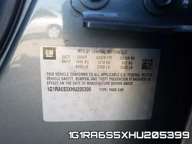 1G1RA6S5XHU205399 фото 2