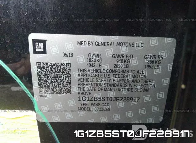 1G1ZB5ST0JF228917 фото 10
