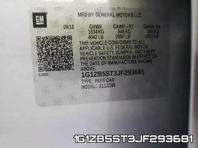 1G1ZB5ST3JF293681 фото 2