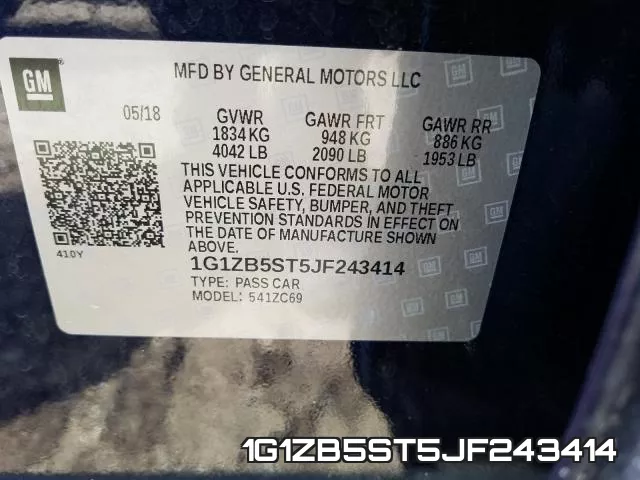 1G1ZB5ST5JF243414 фото 2
