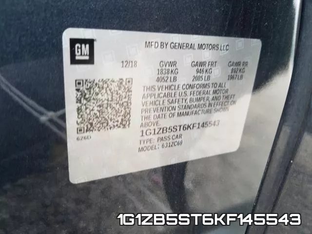 1G1ZB5ST6KF145543 фото 2