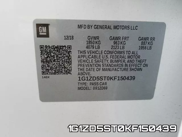 1G1ZD5ST0KF150439 фото 2