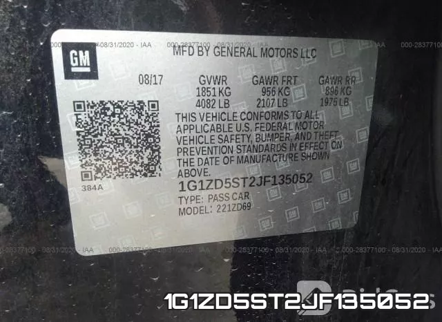 1G1ZD5ST2JF135052 фото 10
