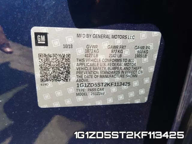 1G1ZD5ST2KF113425 фото 2