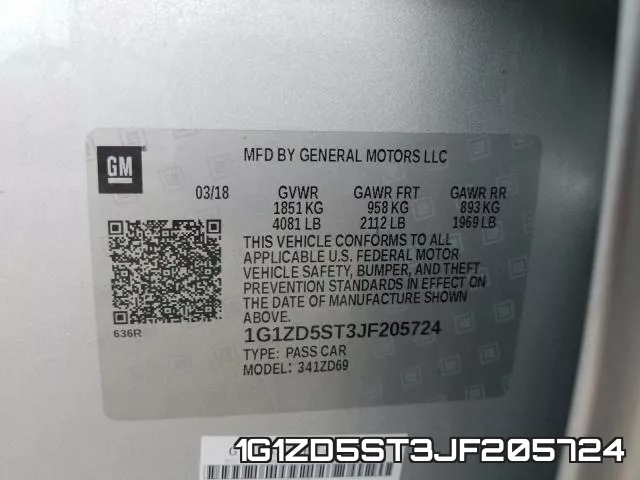 1G1ZD5ST3JF205724 фото 2