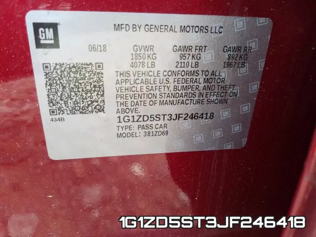 1G1ZD5ST3JF246418 фото 2