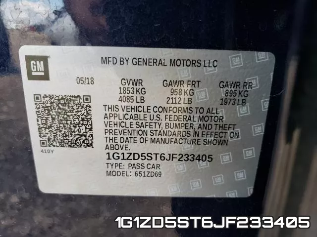 1G1ZD5ST6JF233405 фото 2