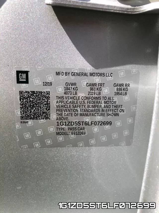 1G1ZD5ST6LF072699 фото 2