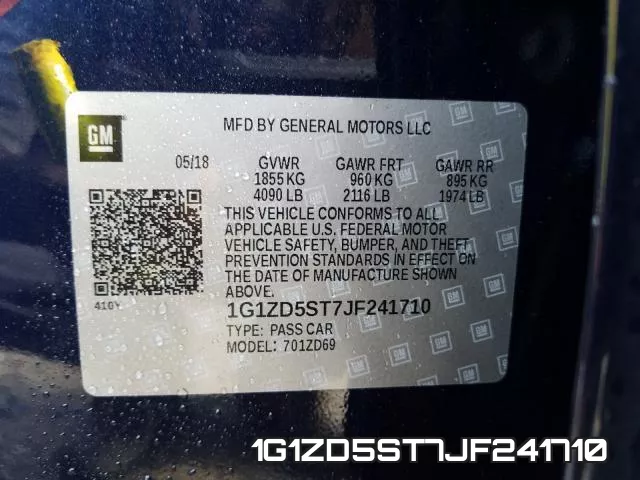 1G1ZD5ST7JF241710 фото 2