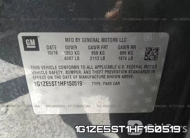 1G1ZE5ST1HF150519 фото 10