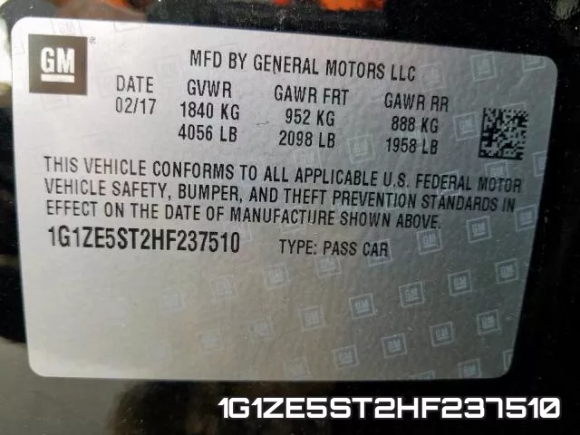 1G1ZE5ST2HF237510 фото 2