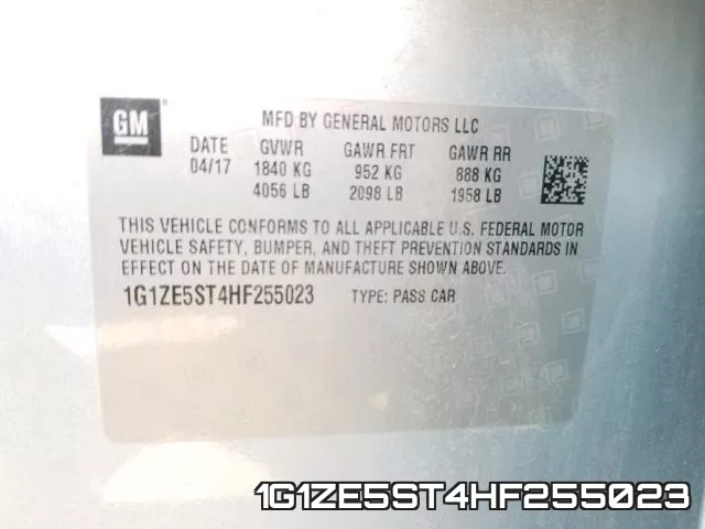 1G1ZE5ST4HF255023 фото 2
