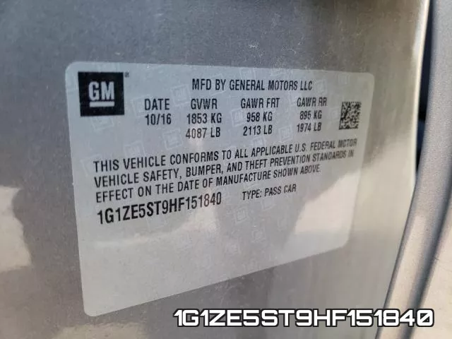 1G1ZE5ST9HF151840 фото 2