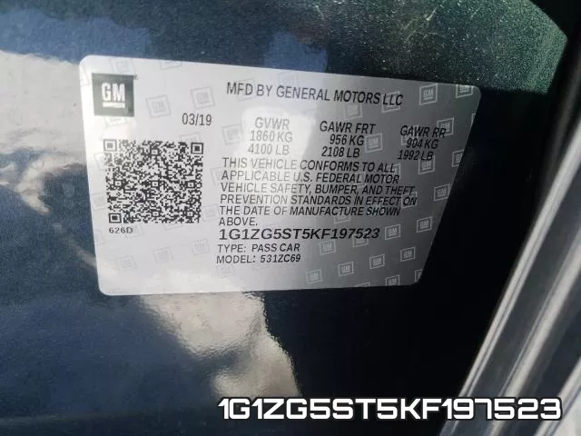 1G1ZG5ST5KF197523 фото 2