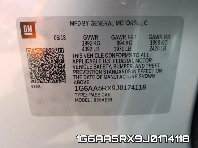 1G6AA5RX9J0174118 фото 2