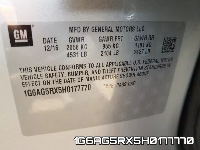 1G6AG5RX5H0177770 фото 2