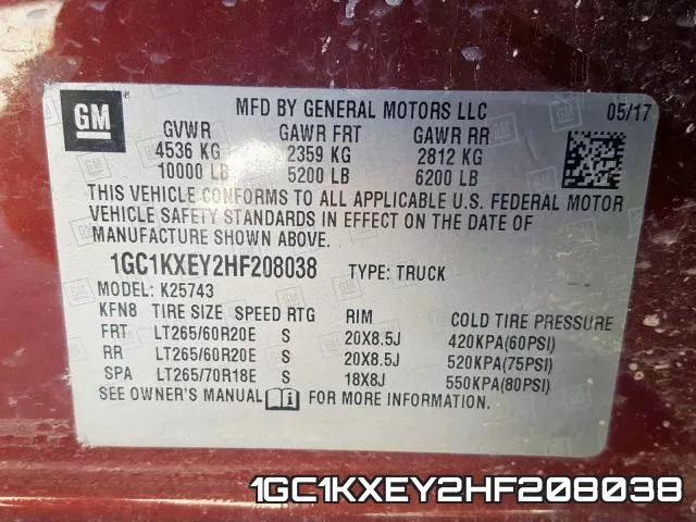 1GC1KXEY2HF208038 фото 2