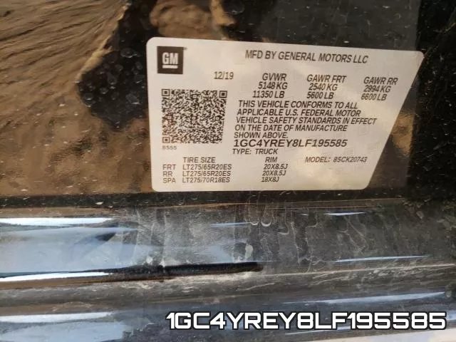 1GC4YREY8LF195585 фото 2