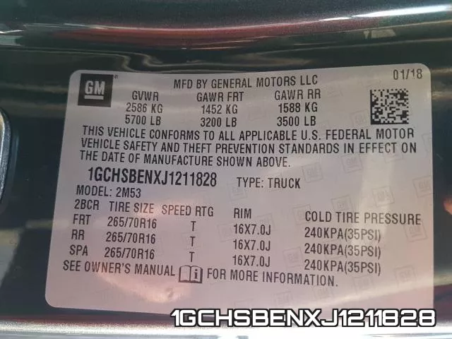 1GCHSBENXJ1211828 фото 2