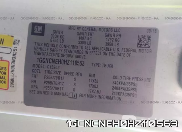 1GCNCNEH0HZ110563 фото 10