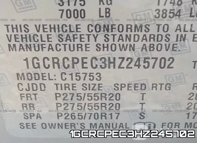 1GCRCPEC3HZ245702 фото 10