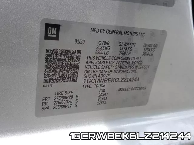 1GCRWBEK6LZ214244 фото 2