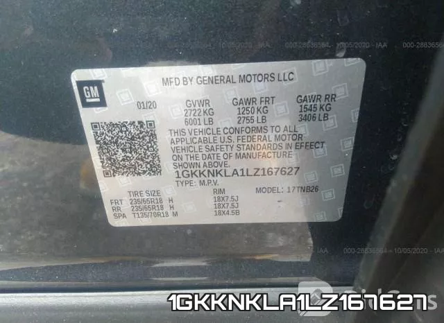 1GKKNKLA1LZ167627 фото 10
