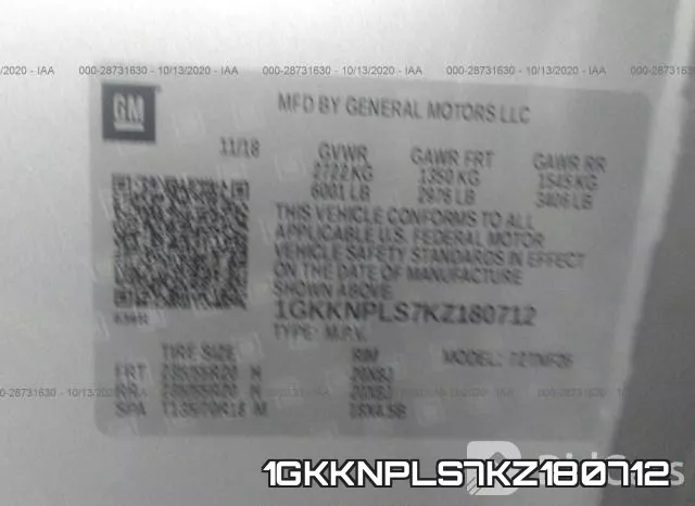 1GKKNPLS7KZ180712 фото 10