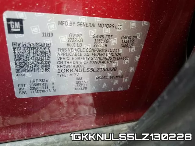 1GKKNULS5LZ130228 фото 2