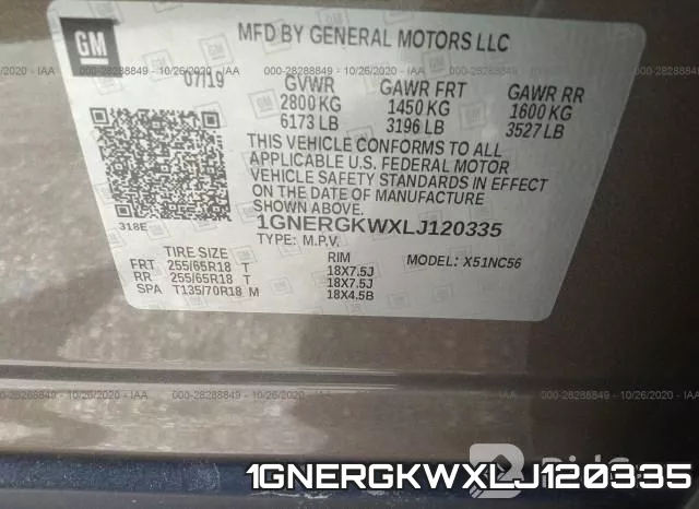 1GNERGKWXLJ120335 фото 10