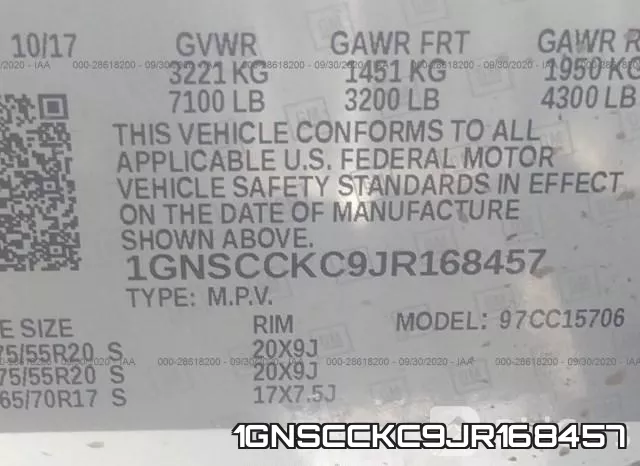 1GNSCCKC9JR168457 фото 10