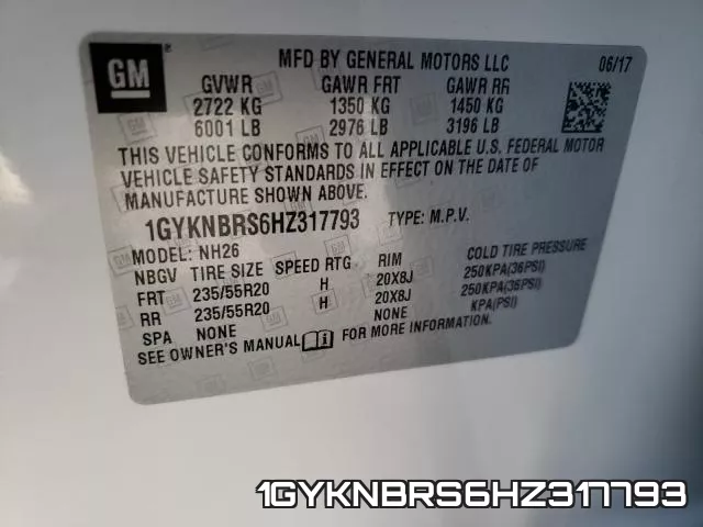 1GYKNBRS6HZ317793 фото 2