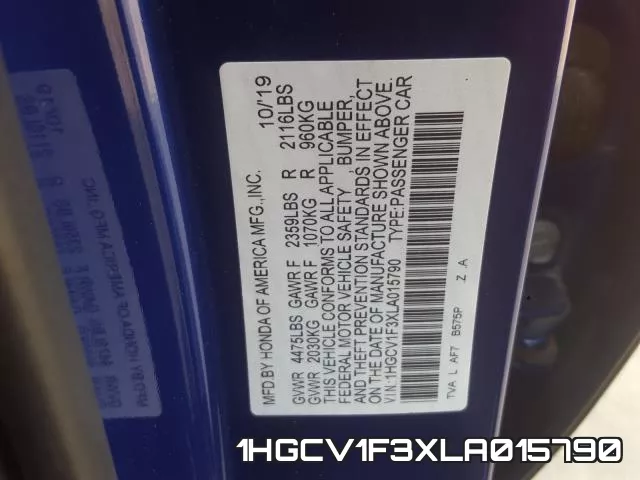 1HGCV1F3XLA015790 фото 2