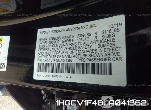 1HGCV1F48LA041362 фото 10