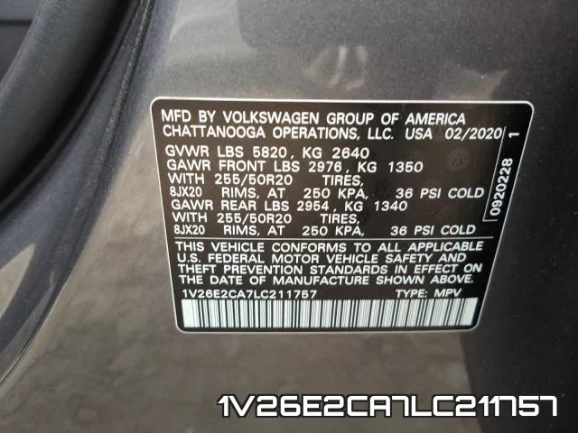 1V26E2CA7LC211757 фото 2