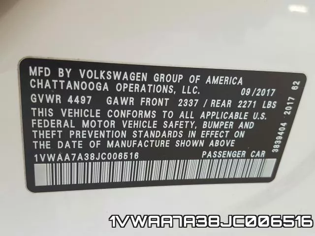 1VWAA7A38JC006516 фото 2