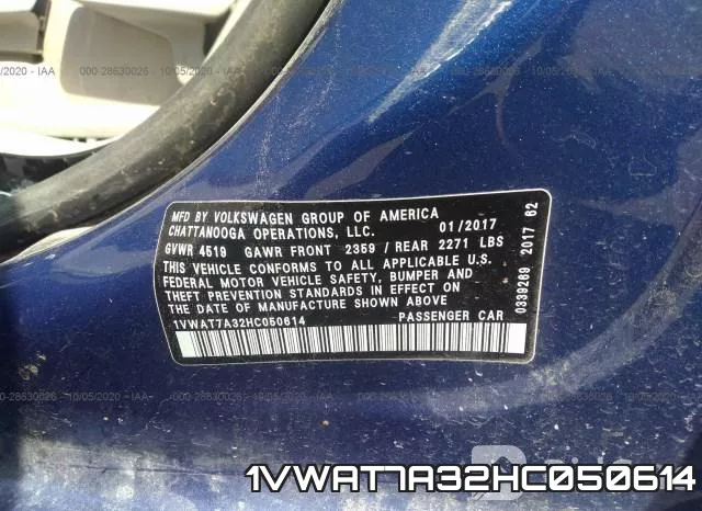 1VWAT7A32HC050614 фото 10