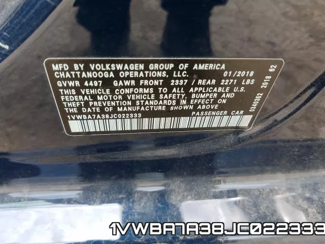 1VWBA7A38JC022333 фото 2