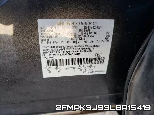 2FMPK3J93LBA15419 фото 2