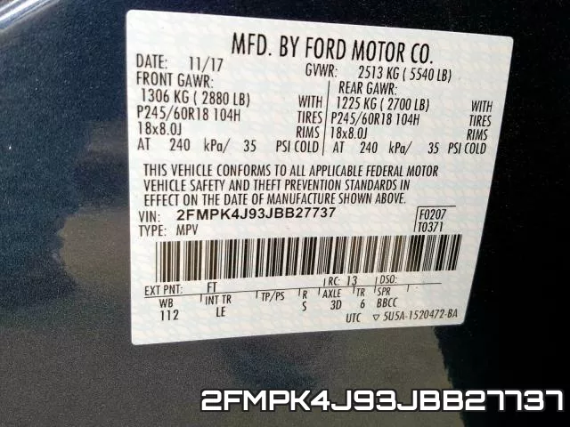 2FMPK4J93JBB27737 фото 2
