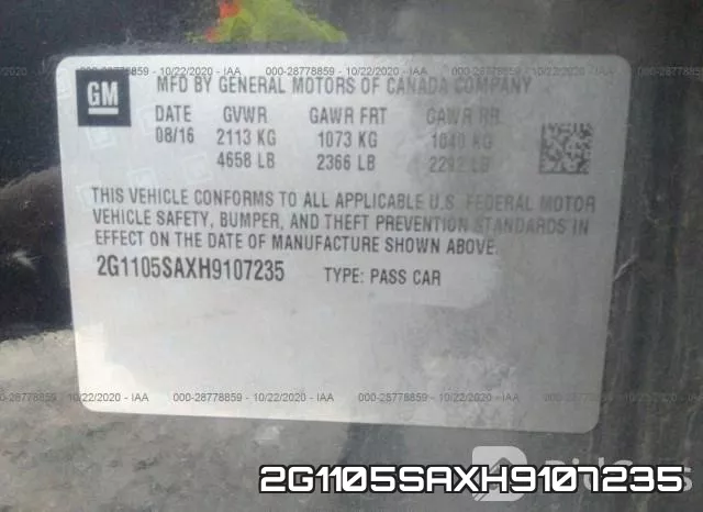 2G1105SAXH9107235 фото 10
