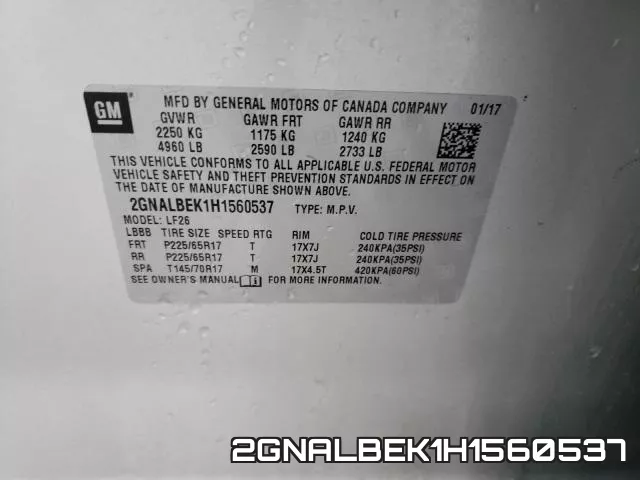 2GNALBEK1H1560537 фото 2