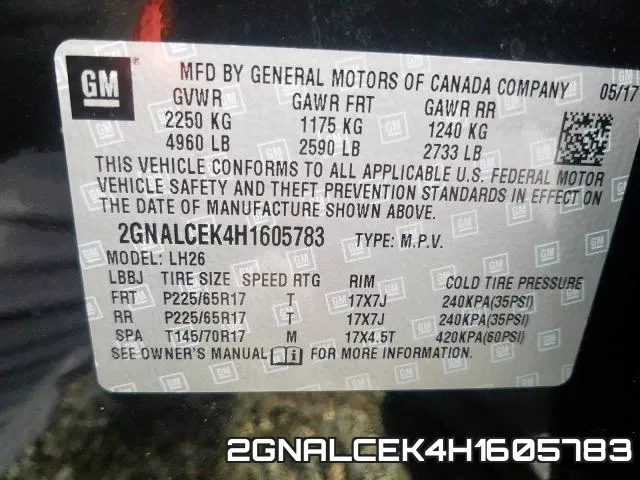 2GNALCEK4H1605783 фото 2