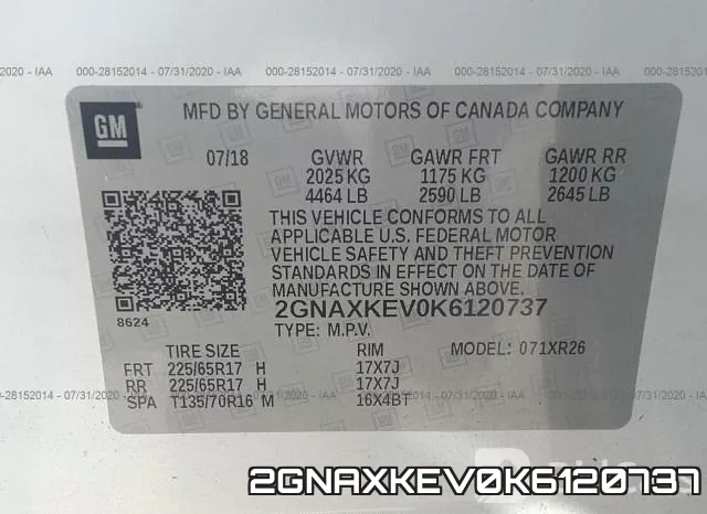 2GNAXKEV0K6120737 фото 10