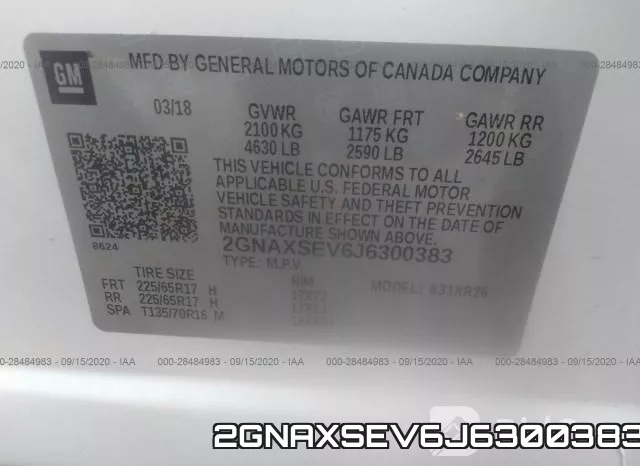 2GNAXSEV6J6300383 фото 10
