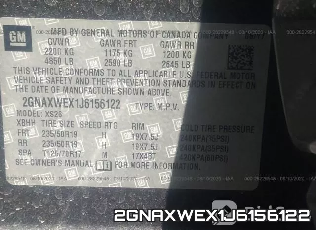 2GNAXWEX1J6156122 фото 10
