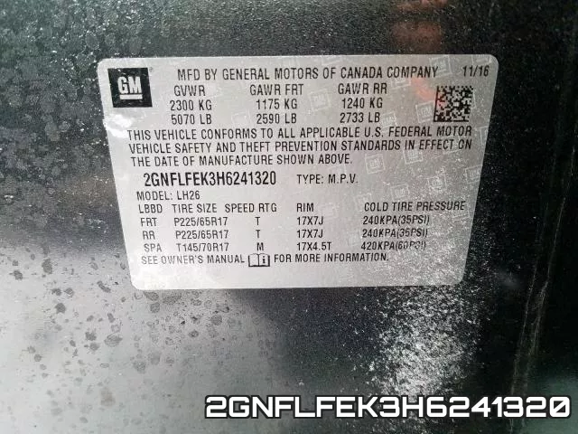 2GNFLFEK3H6241320 фото 2