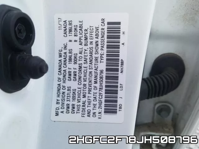 2HGFC2F78JH508796 фото 2