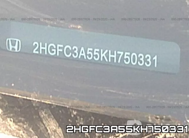 2HGFC3A55KH750331 фото 10